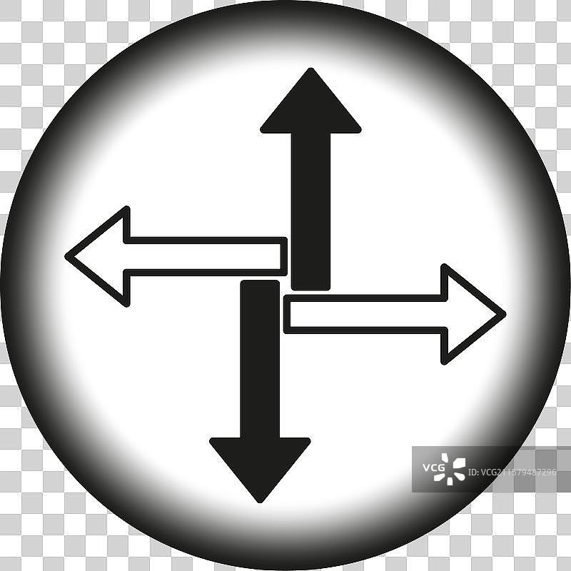 四向导航符号的方向箭头图标图片素材