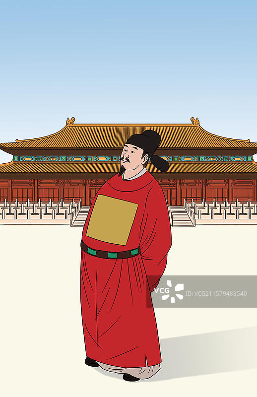 中国风新中式古风古典传统文化明朝明代服饰衣服廉洁奉公清廉正能量人物插画图片素材