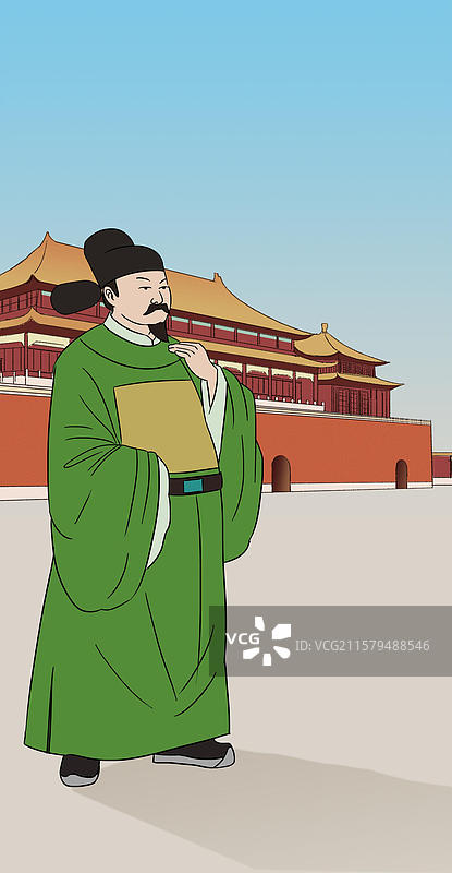 中国风新中式古风古典传统文化明朝明代服饰衣服廉洁奉公清廉正能量人物插画图片素材