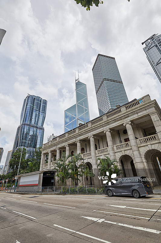 中国香港遮打道街道风景香港终审法院中银大厦长江集团中心美利道2号城市现代建筑摩天大楼香港立法会大楼图片素材