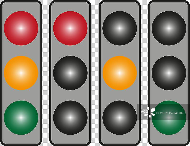 交通灯剪影 EPS 10图片素材
