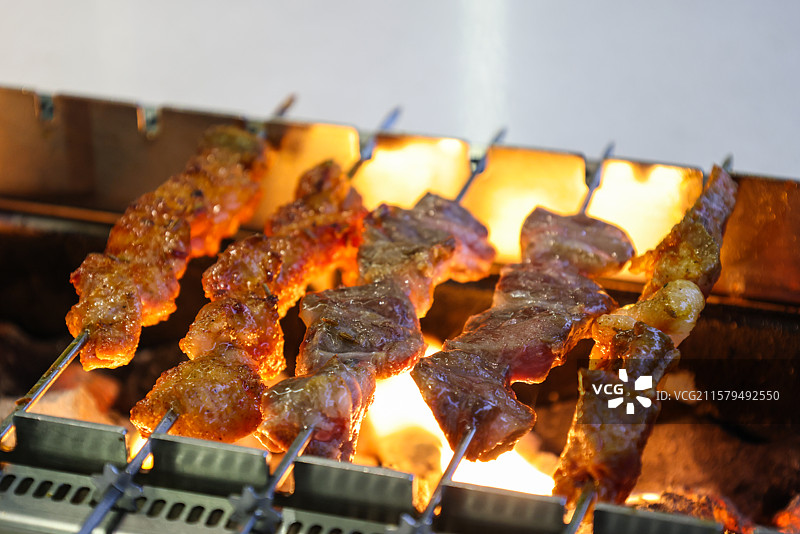吉林延边朝鲜族特色风味烧烤烤串烤大串珲春大串图片素材