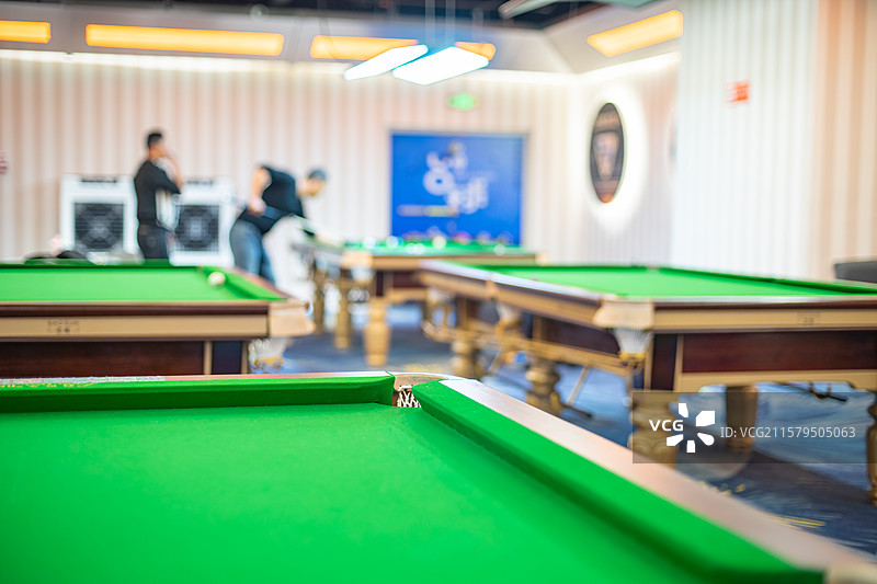 中国业余生活休闲娱乐拍摄主题，打台球的台球桌桌球，室内无人图像摄影图片素材
