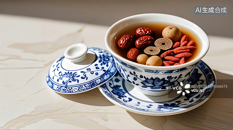 【AI数字艺术】盖碗茶图片素材