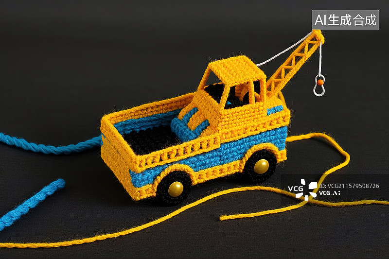 【AI数字艺术】极简主义建筑工地场景毛线画图片素材