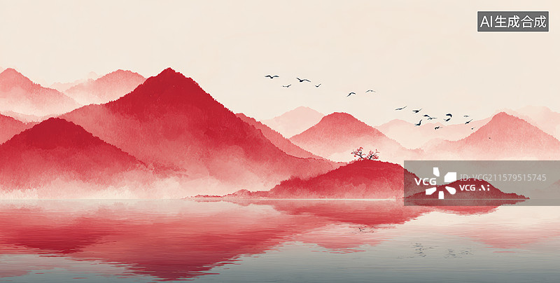 【AI数字艺术】山河壮丽图景图片素材