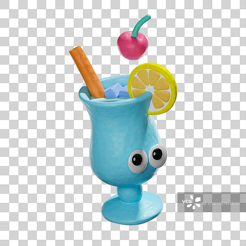 3D粘土风格夏季主题元素饮料图片素材