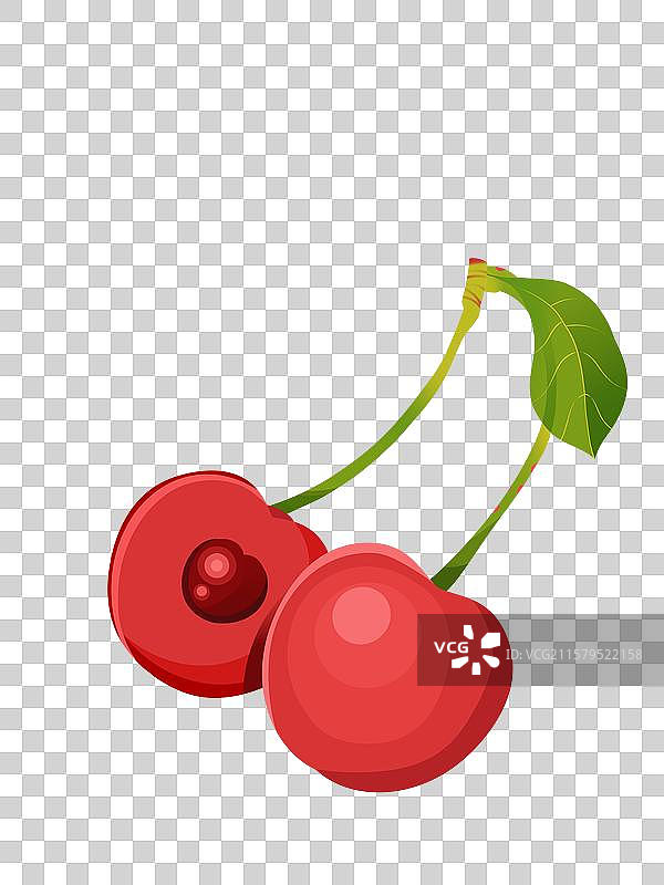 扁平水果樱桃车厘子元素插画图片素材