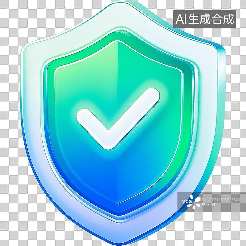 【AI数字艺术】3D盾牌图标图片素材