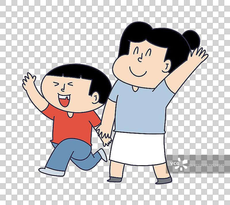 拉着孩子牵手的母亲妈妈图片素材
