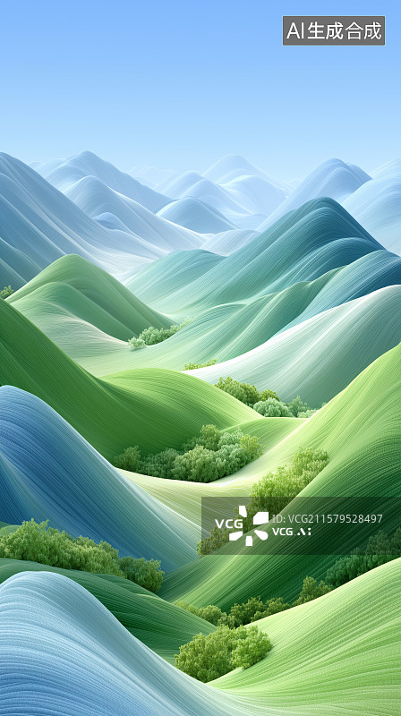 【AI数字艺术】梦幻云海与波浪山峦图片素材