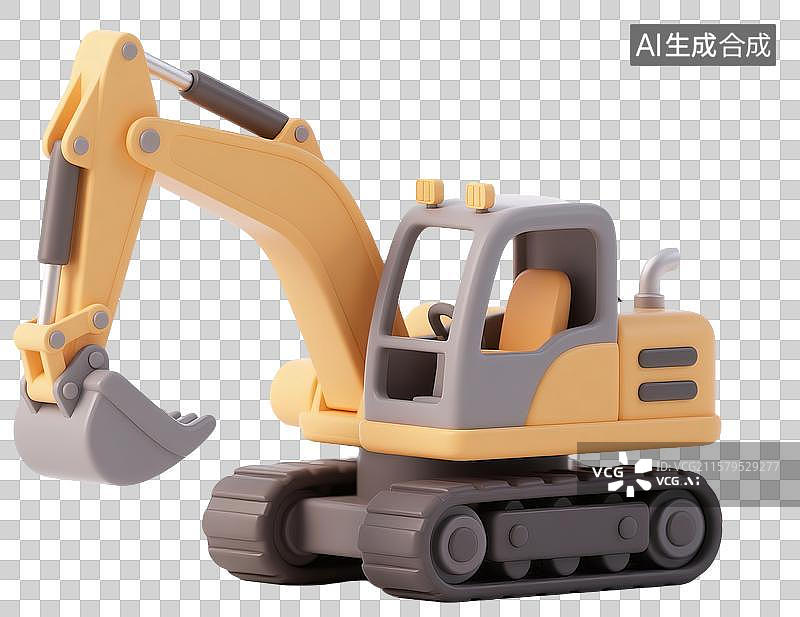 【AI数字艺术】3D挖掘机图片素材