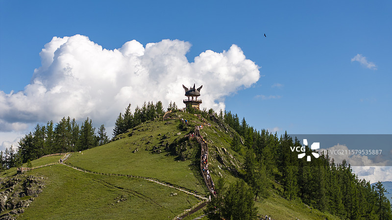 中国新疆阿勒泰喀纳斯观鱼台壮美风光图片素材