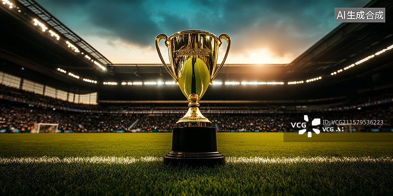 【AI数字艺术】体育场奖杯荣誉场景图片素材
