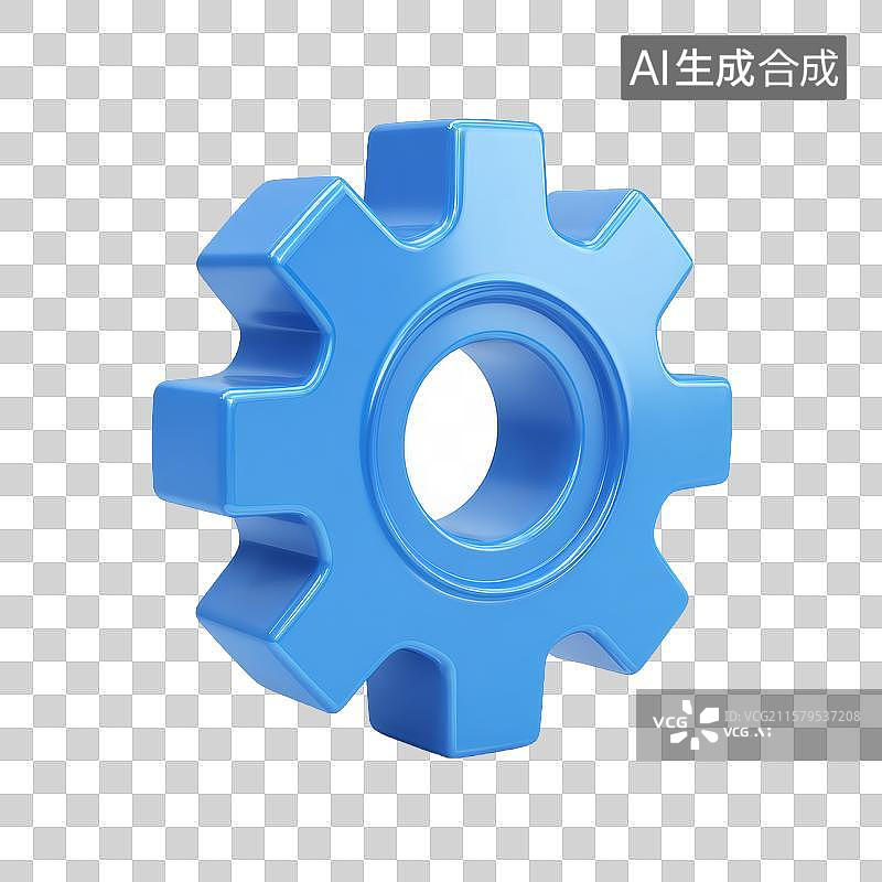 【AI数字艺术】蓝色齿轮图标图片素材