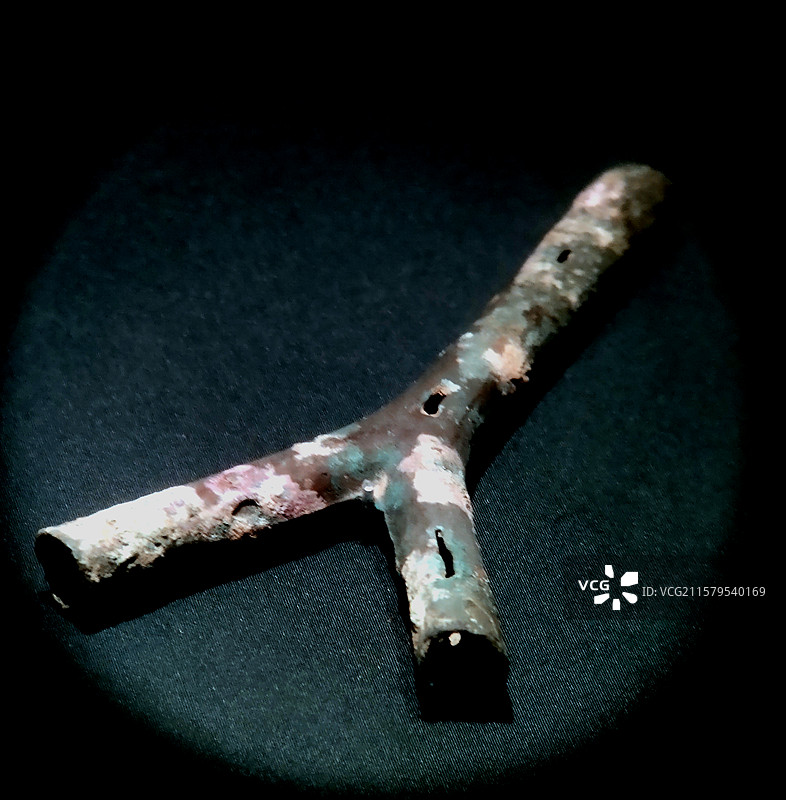 （西周）车马杂器--镂孔Y形管、河南三门峡虢国墓地M2001出土、2025年7月、熠熠其辉：夏商周礼图片素材