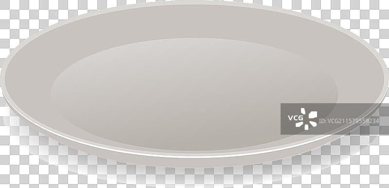 simple empty plate on white background图片素材