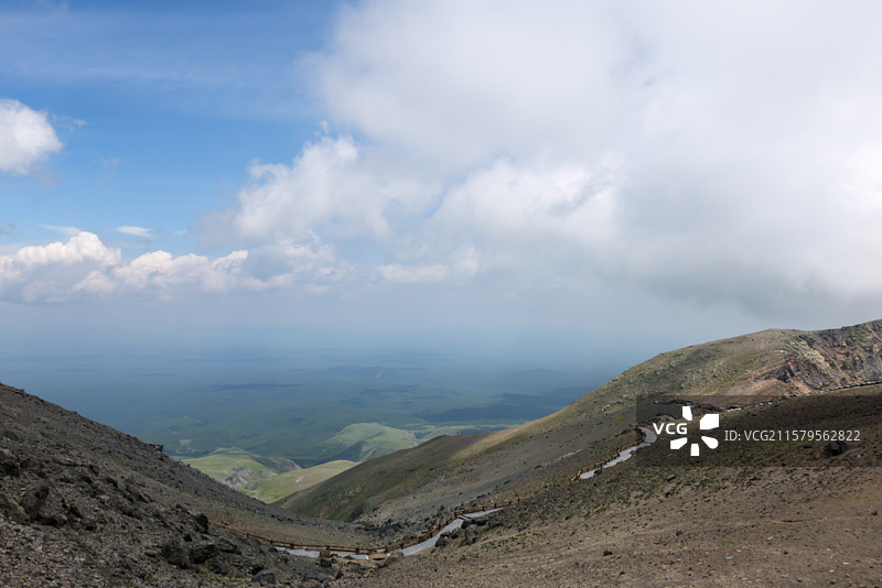 夏天吉林长白山北坡盛开的鲜花和72道弯自然风光组图图片素材