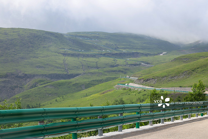 夏天吉林长白山北坡盛开的鲜花和72道弯自然风光组图图片素材