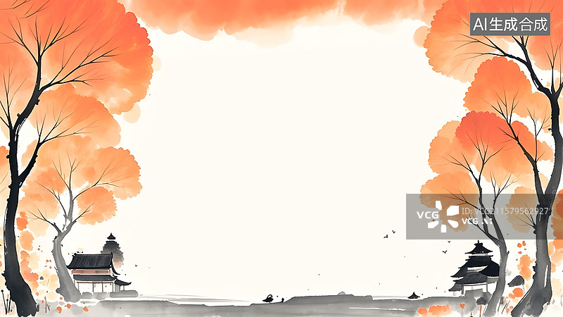 【AI数字艺术】水墨画背景最大图片素材