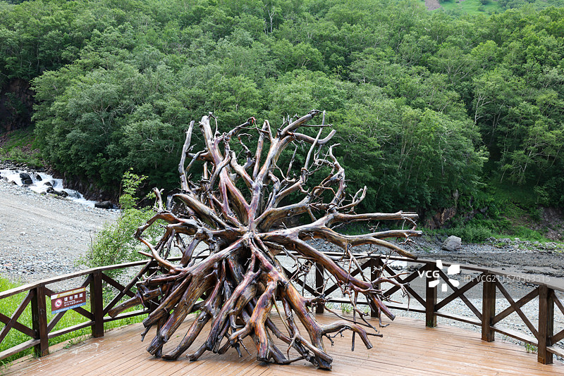 夏天松花江之源东北最大的瀑布长白山长白瀑布二道白河自然风光图片素材