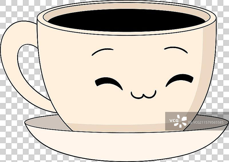 咖啡杯角色微笑着打招呼图片素材