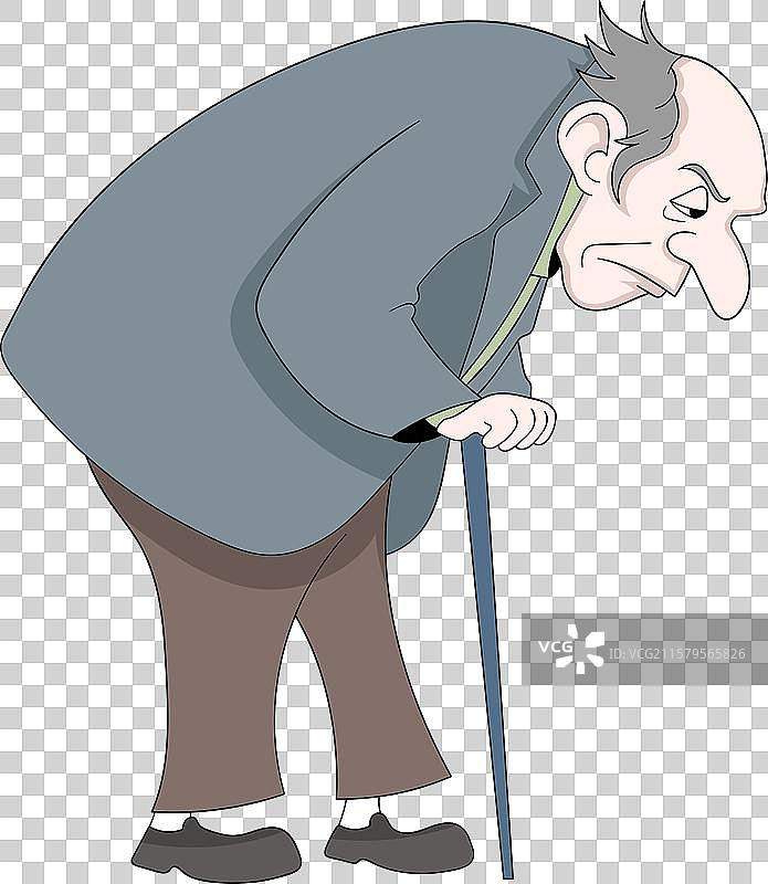 老年人经历驼背疼痛的健康问题图片素材