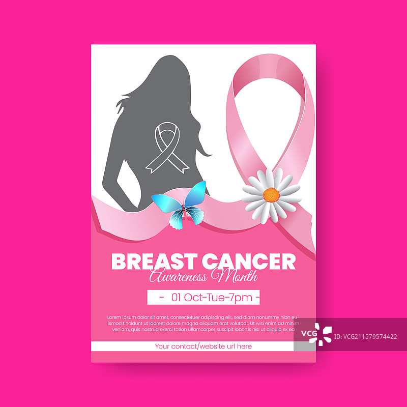 粉红丝带以支持乳腺癌意识月图片素材