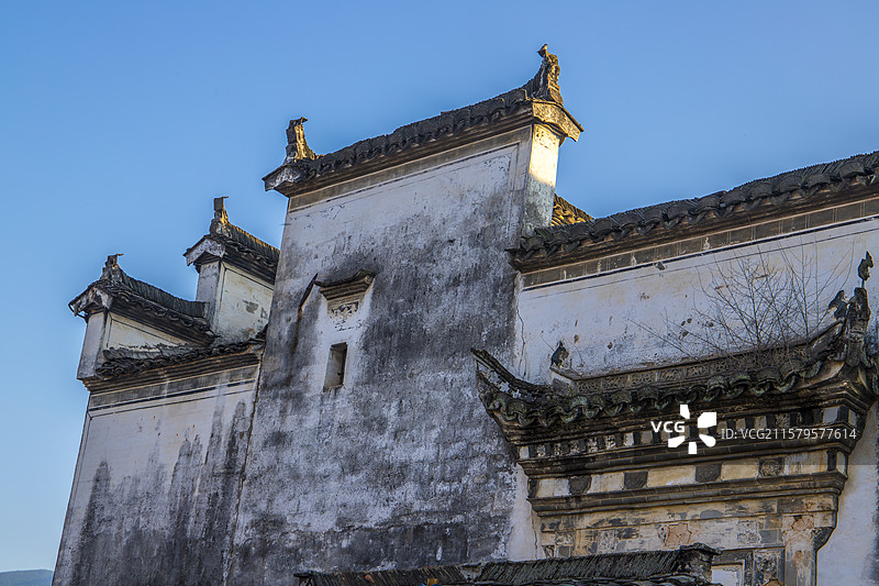 安徽宏村徽派建筑古村落图片素材