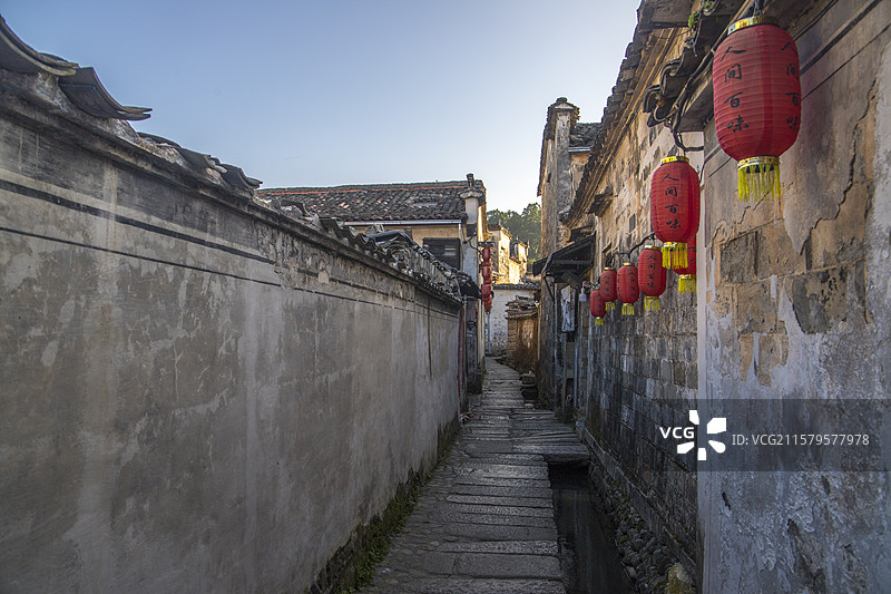 安徽宏村徽派建筑古村落图片素材