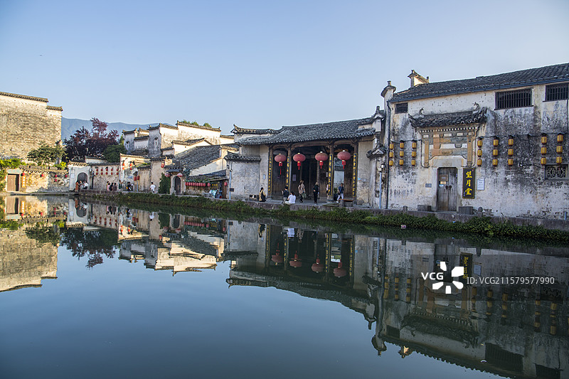 安徽宏村徽派建筑古村落图片素材