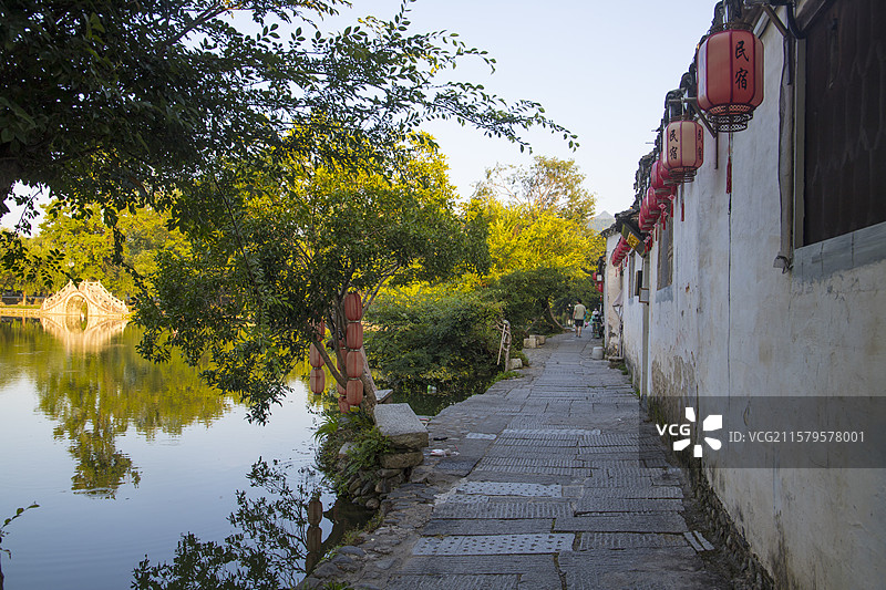 安徽宏村徽派建筑古村落图片素材