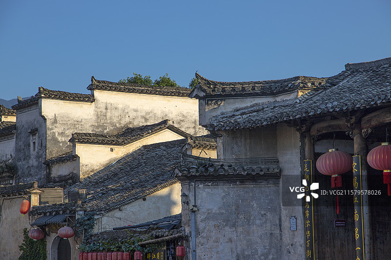 安徽宏村徽派建筑古村落图片素材