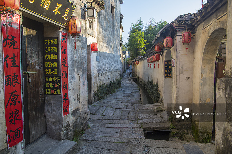 安徽宏村徽派建筑古村落图片素材