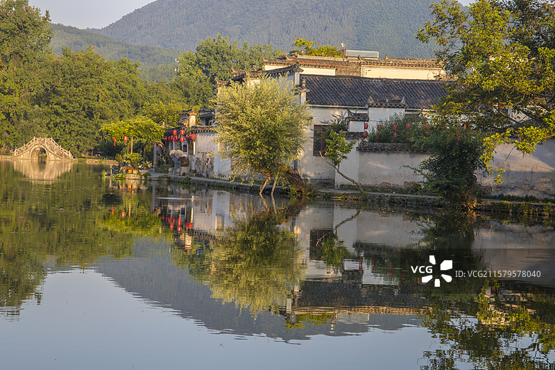 安徽宏村徽派建筑古村落图片素材