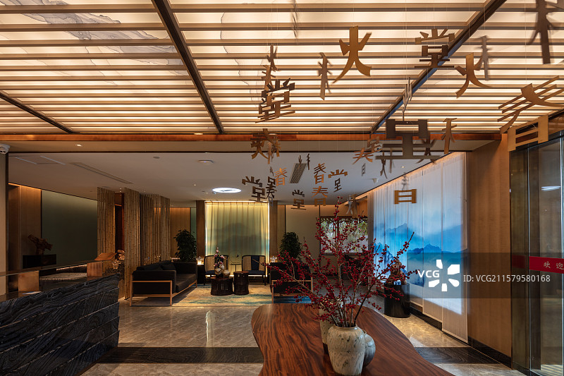 足浴中心前厅迎宾区全景展示图片素材