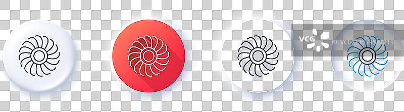 风扇发动机线条图标喷气涡轮标志线条图标图片素材