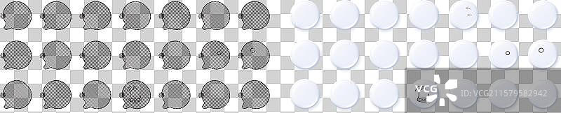 骰子、厨师帽和防晒线条图标图片素材