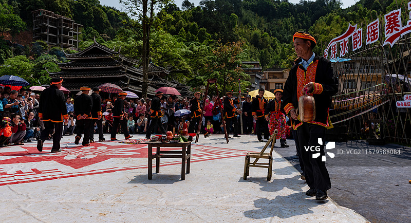 广西梧州蒙山长坪村瑶族三月村活动纪实图片素材