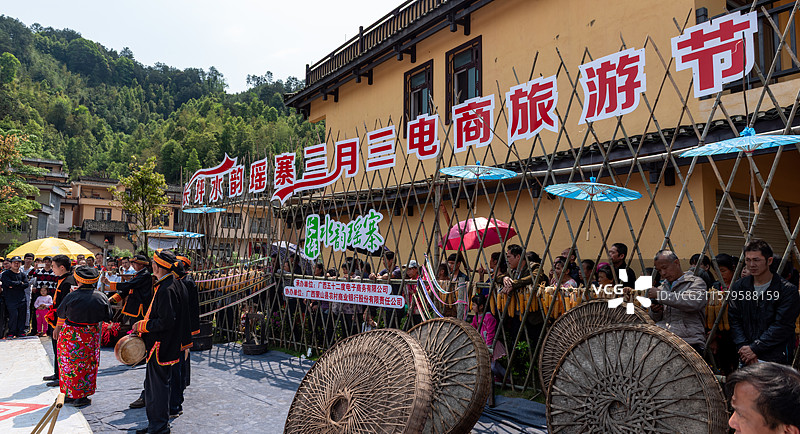 广西梧州蒙山长坪村瑶族三月村活动纪实图片素材