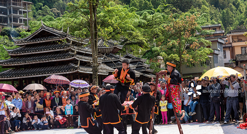 广西梧州蒙山长坪村瑶族三月村活动纪实图片素材