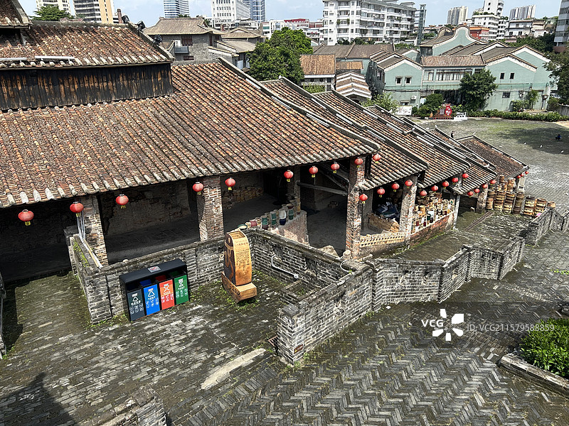 广东佛山南风古灶建筑多侧面正面外观图片素材