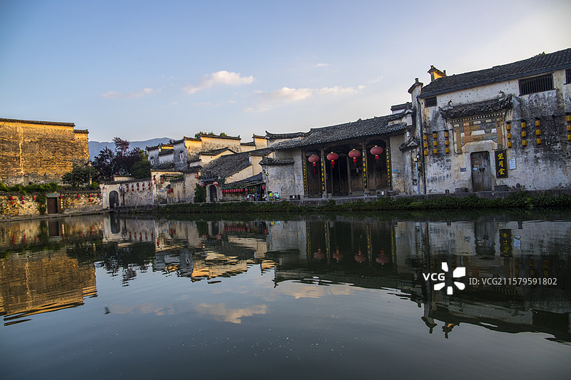 安徽宏村徽派建筑古村落图片素材