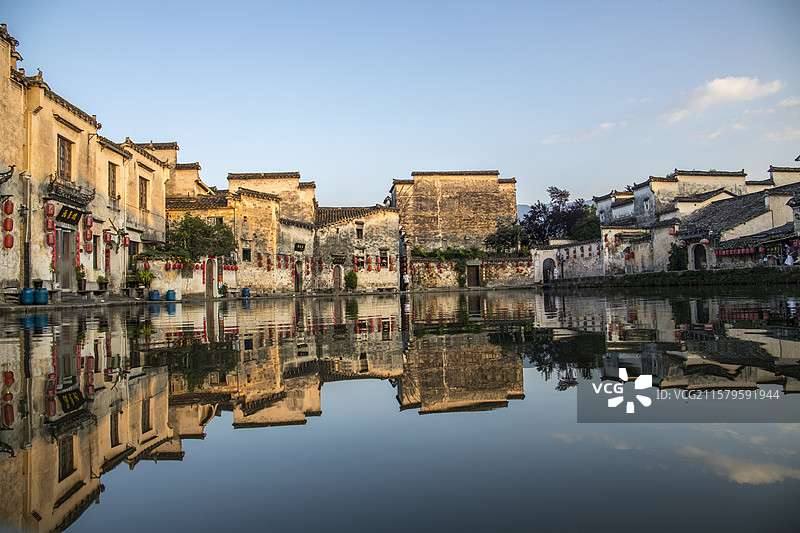 安徽宏村徽派建筑古村落图片素材