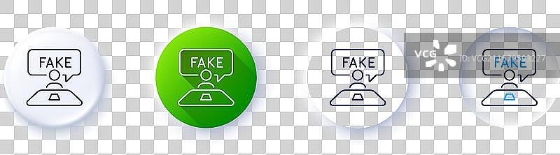 虚假评论线条图标社交宣传标志图片素材