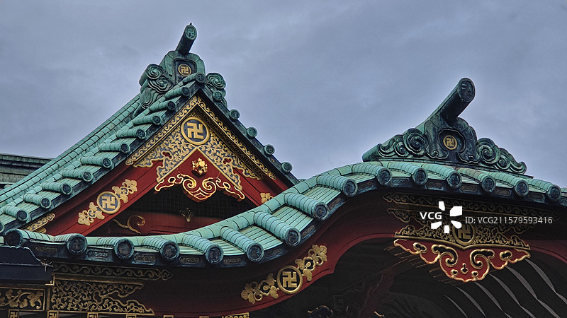 东京根津神社，历史超 1900 年，为东京十社之一，江户建筑保存完好，杜鹃花海美，还有文豪古迹，魅力图片素材