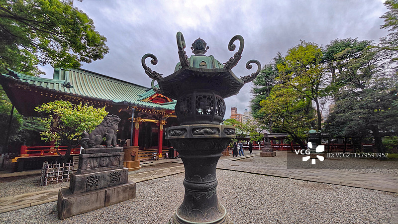 东京根津神社，历史超 1900 年，为东京十社之一，江户建筑保存完好，杜鹃花海美，还有文豪古迹，魅力图片素材