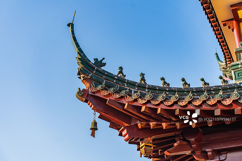 镇江金山寺古建筑飞檐特写图片素材