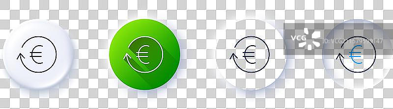 欧元货币兑换线条图标 银行业务 货币图片素材