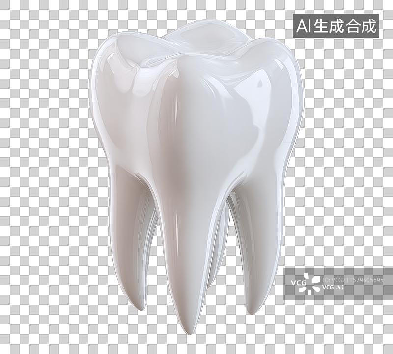 【AI数字艺术】白色人类磨牙展示牙齿结构与解剖图片素材